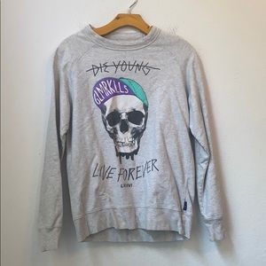GLMR KLLS DIE YOUNG LIVE FOREVER SKULL SWEATER